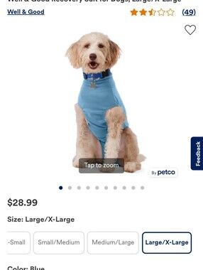 EUC Blue Dog Recovery Suit - Large/X-Large